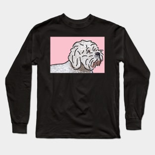 Bichon Frise Dog on Pink Long Sleeve T-Shirt